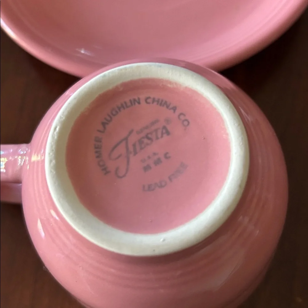 Fiestaware Ceramic Cup and Saucer Sets (like new condition) yellow coral